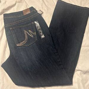 Maurices Slim Boot Jeans Womens Plus 16W Long Blue Mid Rise Flex Stretch Pockets